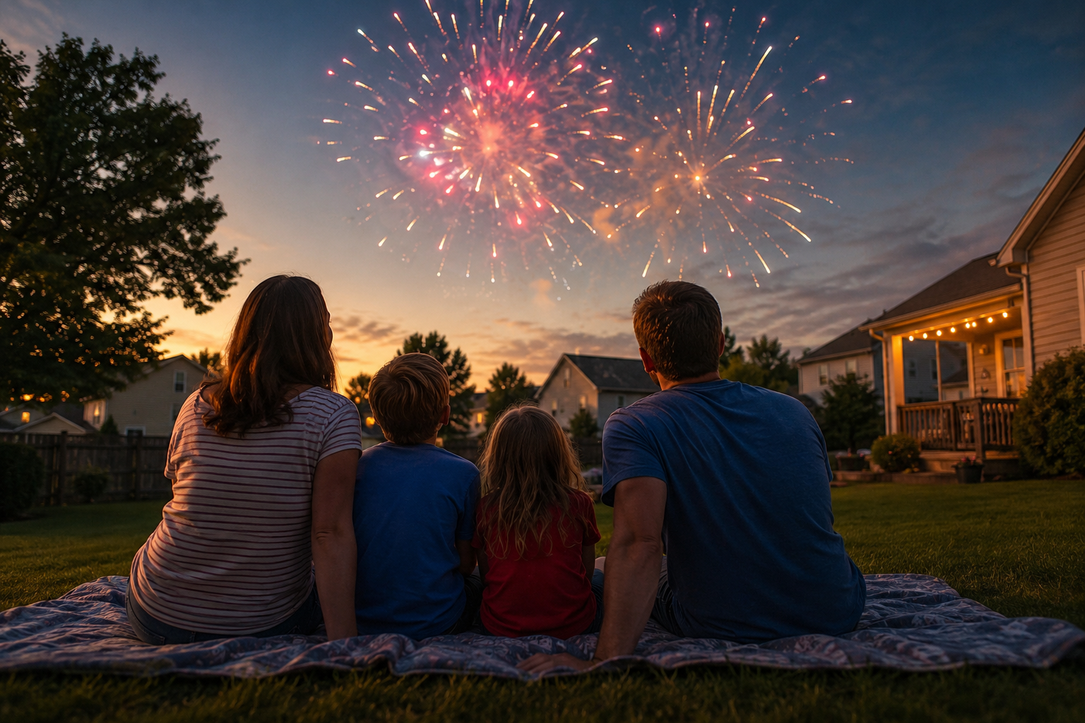Family enjoying San Tan Fireworks